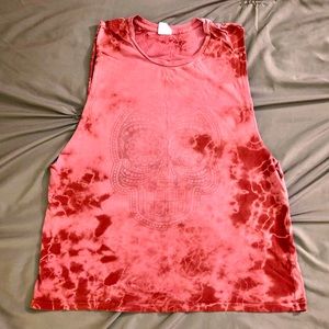OBEY Tie Dye Skull Muscle Tee